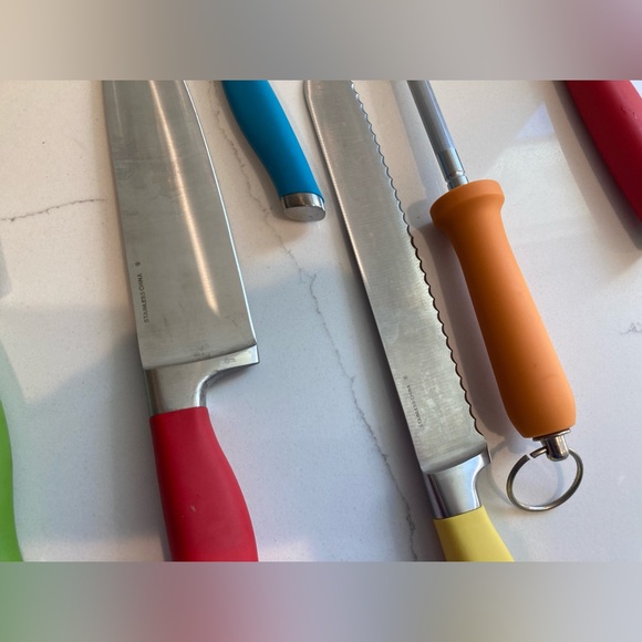 Fiestaware Fiesta Multicolored 11-pc. Cutlery Set knife block rainbow retro oak - Picture 10 of 16